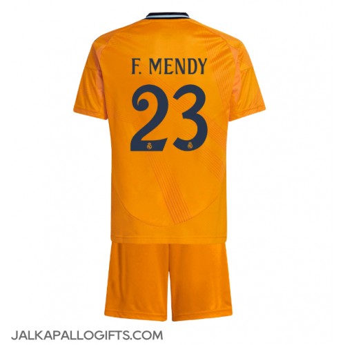 Real Madrid Ferland Mendy #23 Vieras Peliasu Lasten 2024-25 Lyhythihainen (+ Lyhyet housut)